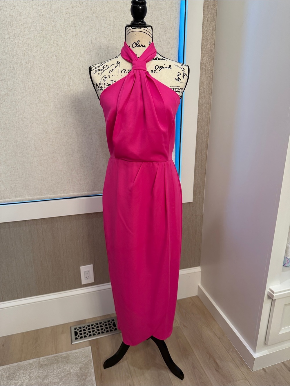 NWT Gianni Bini Fuchsia One-Shoulder Midi Dress